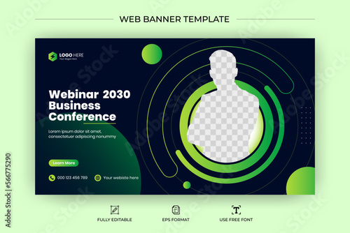 Editable creative corporate business social media web banner and youtube thumbnail | Live stream video thumbnail for marketing | Youtube thumbnail template