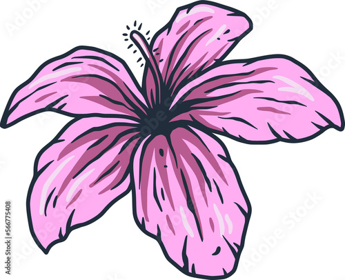 Hawaii flower. Nature tropical floral bud for tiki bar. Exotic bloom or plant for hawaiian surf party