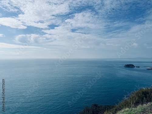 Blue sea horizon, sea coastline