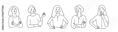 Set of women in different poses.