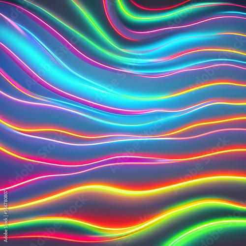 Abstract Waves Background Neon "Generative AI"