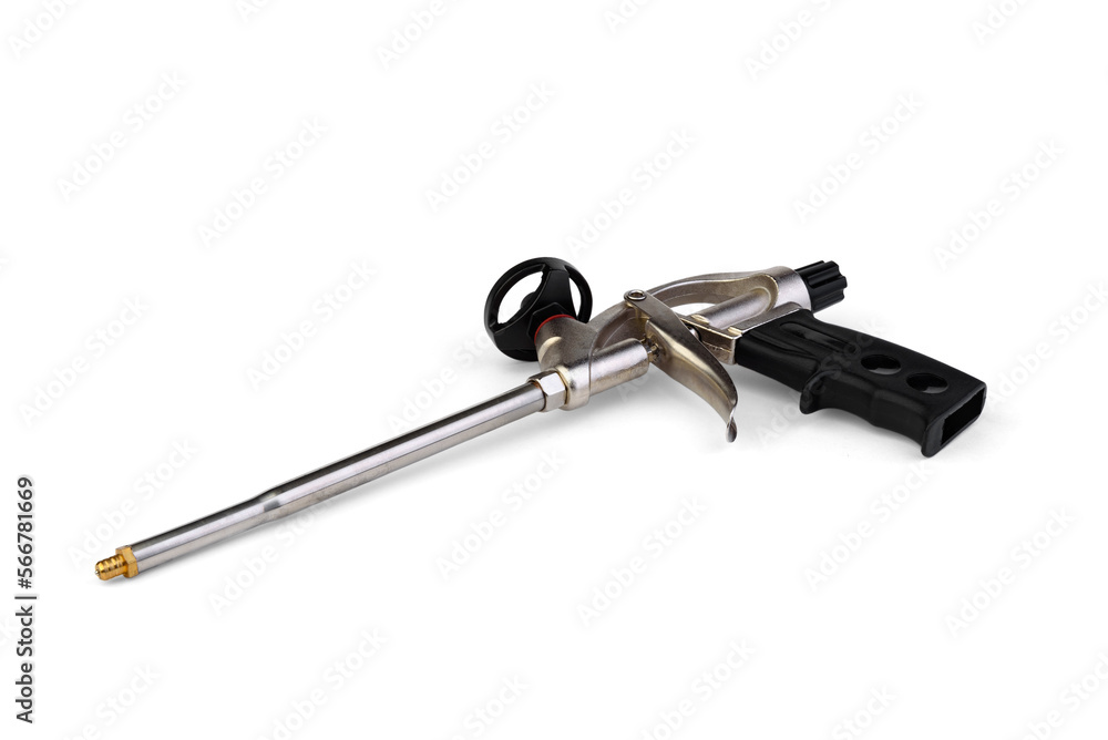 Professional foam spray gun isolated on white background. Professional foam spray gun isolated on white background.