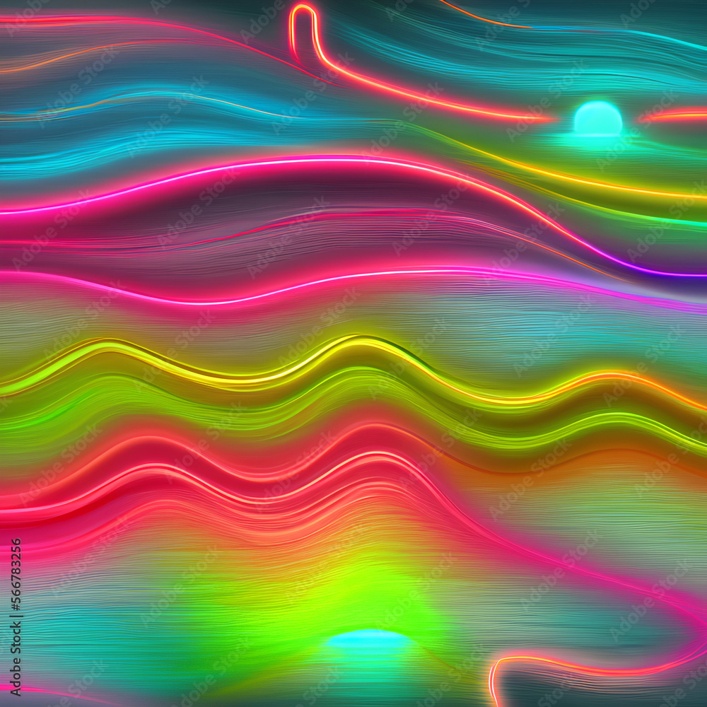 Abstract Waves Background Neon 