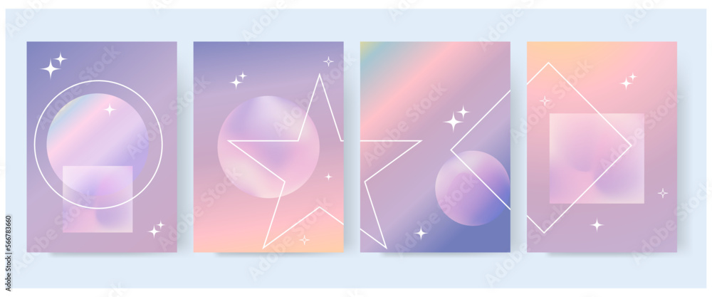 Minimalist style posters with gradients.Design wallpaper for poster, banner, cover.