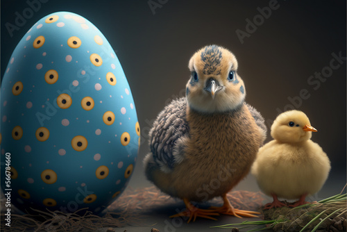 Easter celebration  Festive holiday  Rabbits and easter eggs  Christianity bible event  Generative ai