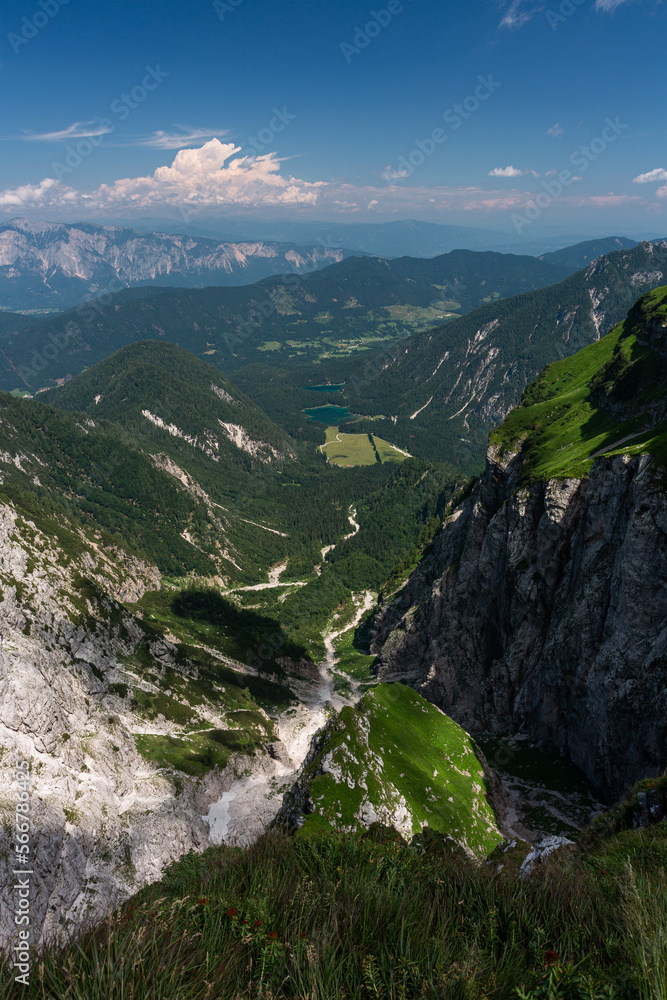 Fototapeta premium Mountain views in the Julian Alps in Slovenia, Mangart