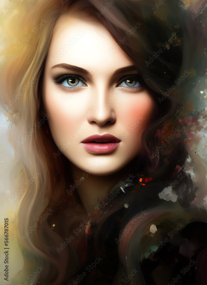 igital portrait of a beautiful face. Abstract Illustration of a beautiful girl. igital portrait of a beautiful face. Abstract Illustration of a beautiful girl.