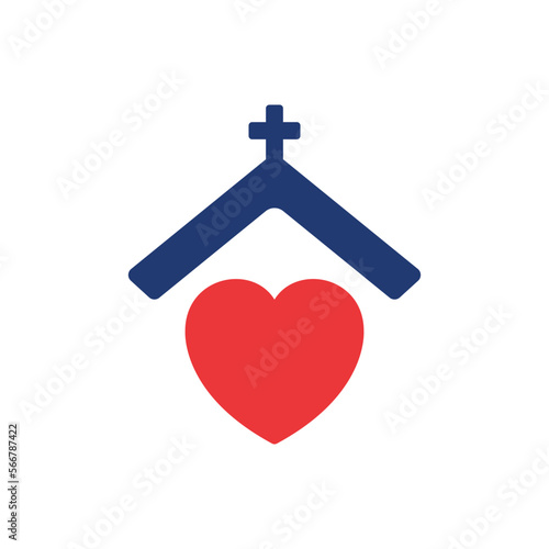 Homeless Shelter Silhouette Icon. Volunteer House for Help Homelessness People or Animal Pictogram. House for Homeless and Poor Icon. Charity Concept. Isolated Vector Illustration