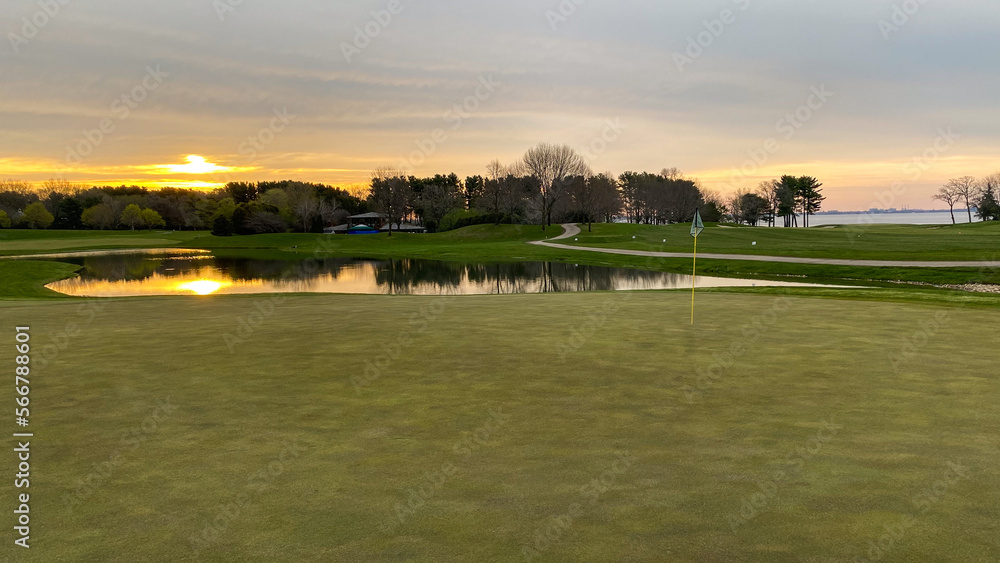 golf course at sunrise