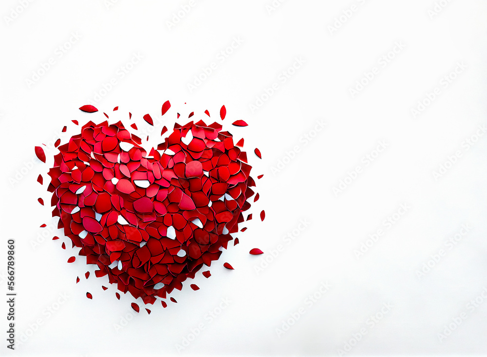 Valentine Days Card, Heart made of paper