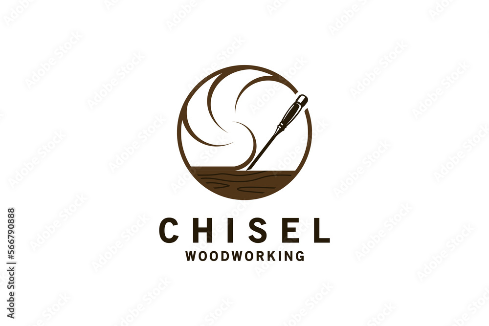 Wood chisel logo symbol design, carpenter craftsman logo vector illustration Wood chisel logo symbol design, carpenter craftsman logo vector illustration