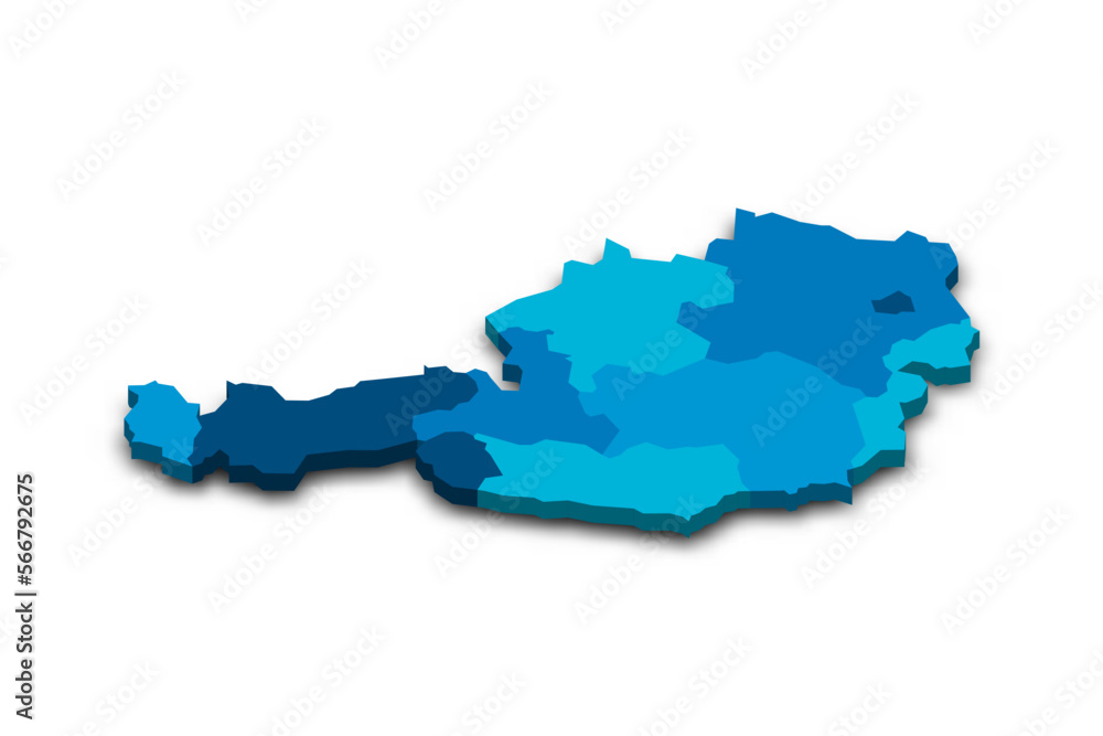 Austria political map of administrative divisions