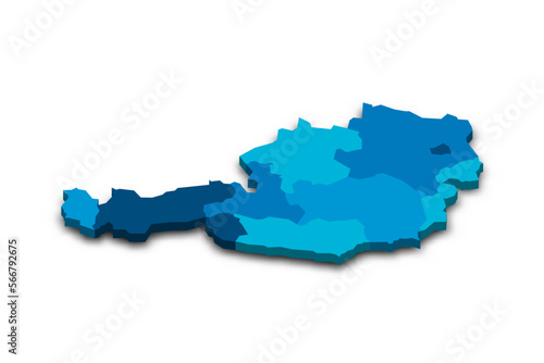 Austria political map of administrative divisions