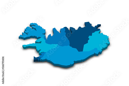 Iceland political map of administrative divisions