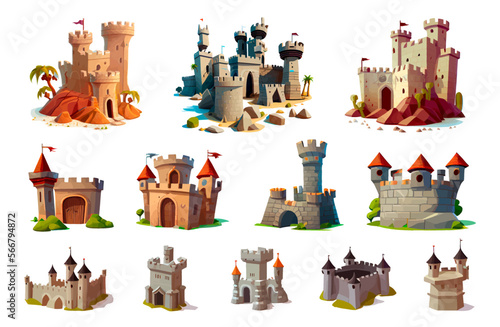 Canvas Print Fairytale medieval towers and castles