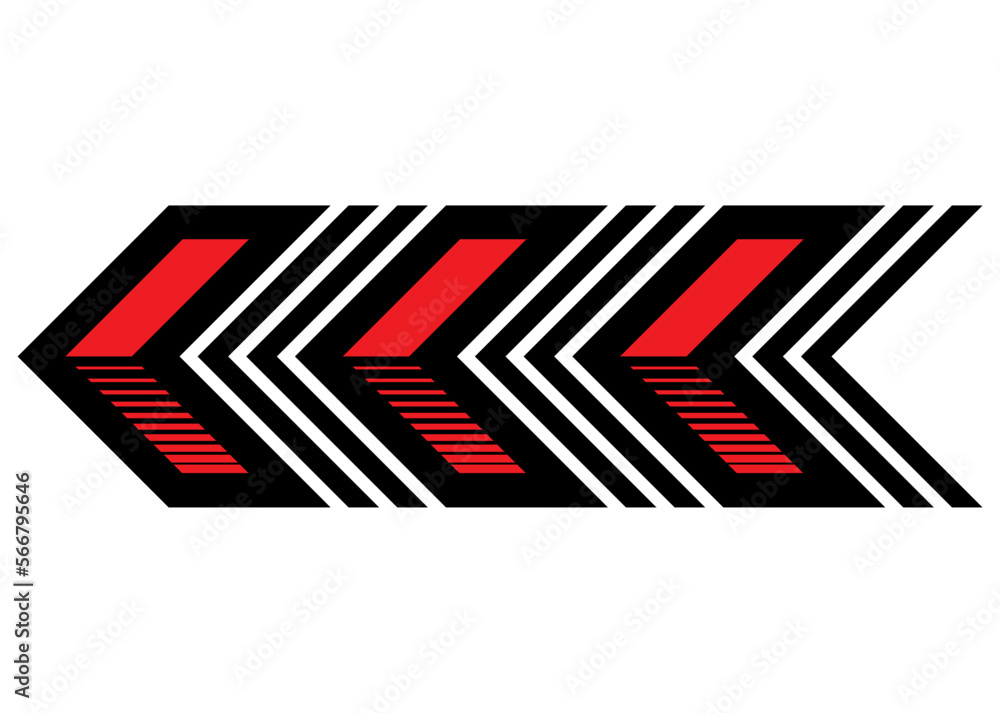 Vector arrow. Abstract stripe. Pattern for a sports car, moto, boat, body,  awning, toy. Vehicle sticker. SUV Signboard. Pointer. Design element.  Modern vector background. Stock Vector | Adobe Stock