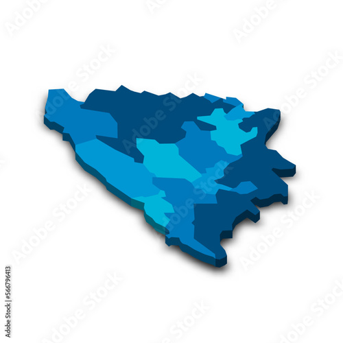 Bosnia and Herzegovina political map of administrative divisions