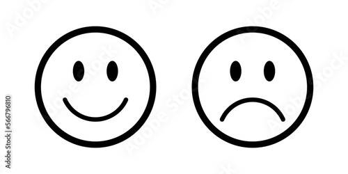 Happy and sad smiley faces