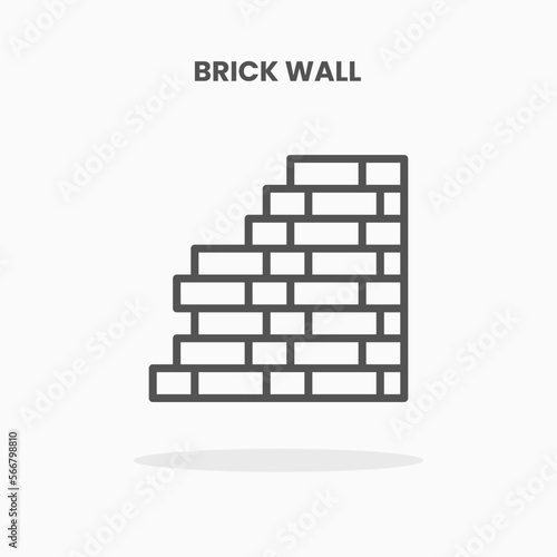 Brick Wall icon vector illustration line style. Great design for web, app and more. Editable Stroke and pixel perfect.