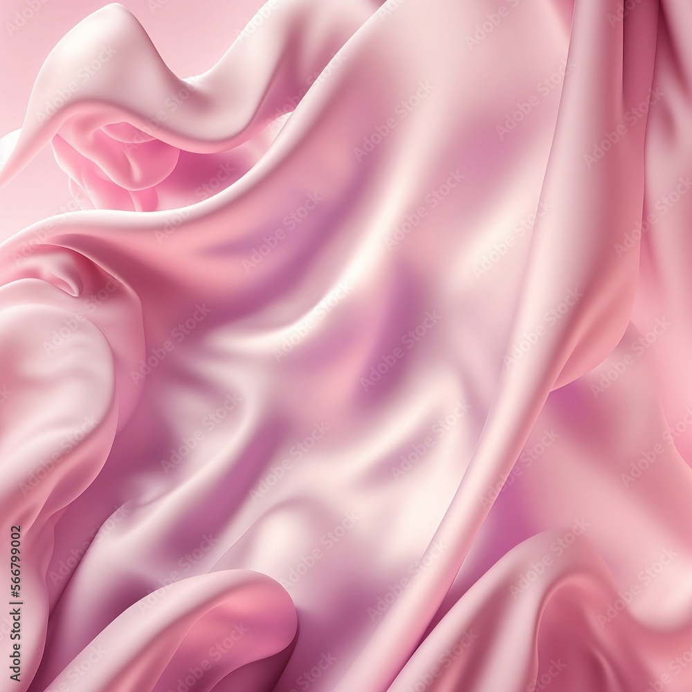 Obraz premium pink silky fabric, background, fabric folds, luxurious pink satin