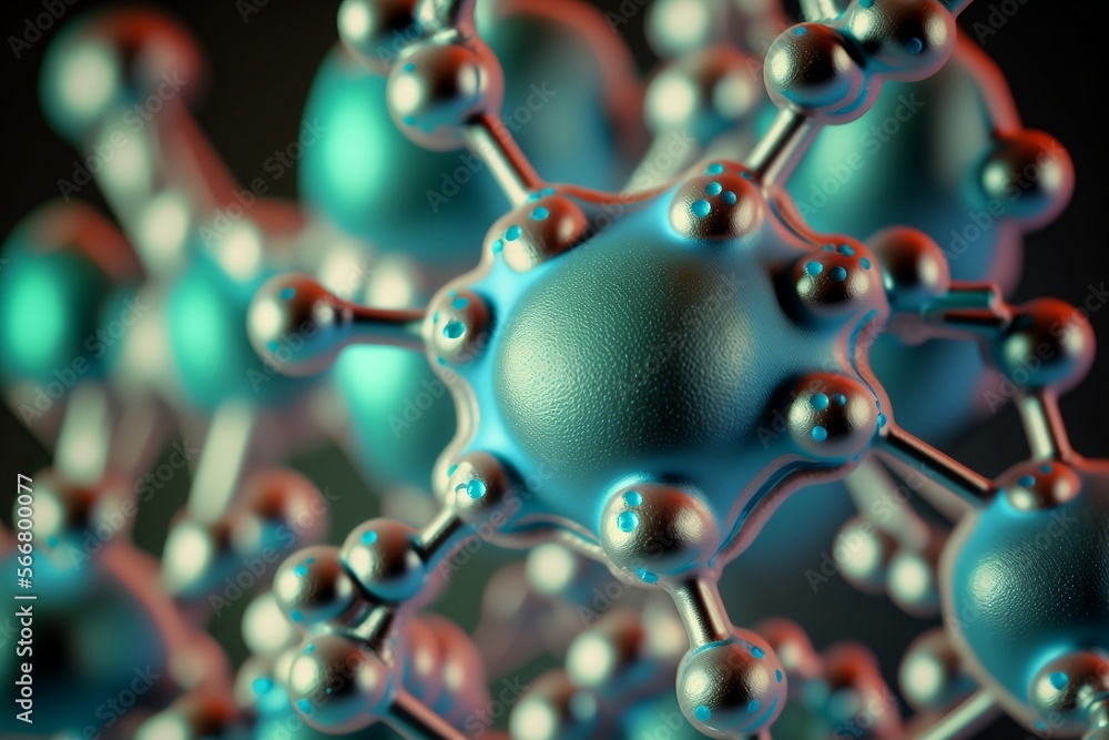 Magnesium molecule structure close up shot. AI generated. - obrazy, fototapety, plakaty 