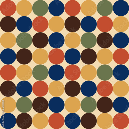 Retro groove pattern with circles in the style of 70 s