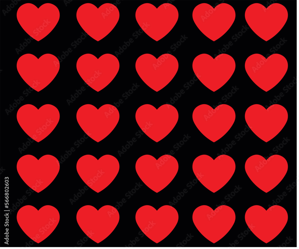 seamless pattern with red hearts