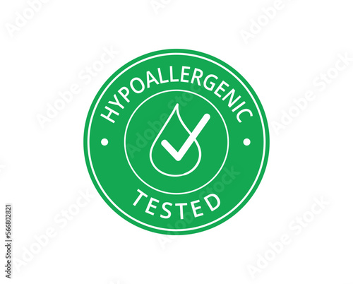 Isolated green hypoallergenic sign. 