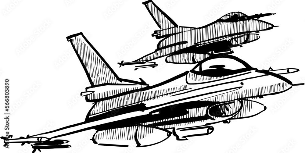 illustration of a war plane on a white background