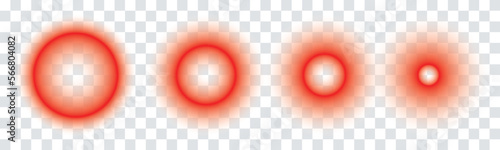 Pain Icon, Painful Spot Mark, Ache Symbol, Painkiller Target, Pain Pointing Sign, Red Circle Illness Location