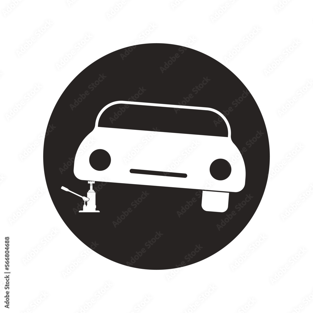 stuck car icon with jack
