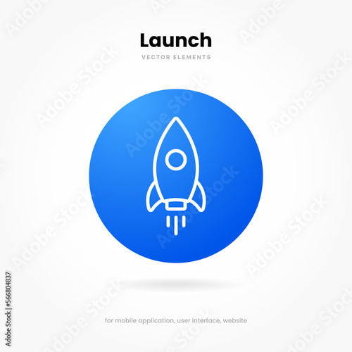 Campaign launch icon, rocket symbol, spaceship icon. Space ship symbol. Project start up icon. Creative idea sign.