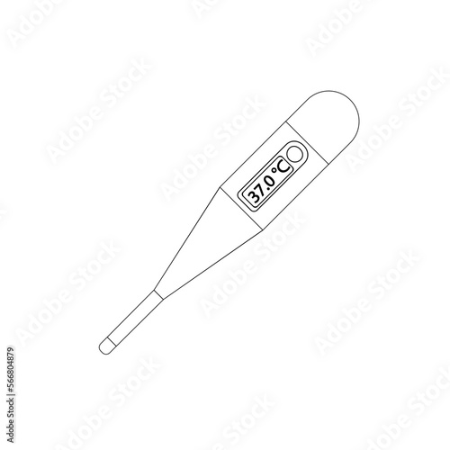 thermometer isolated on white background.Еlectronic thermometer.Digital thermometer.Thermometer for measuring body temperature.Healthy temperature