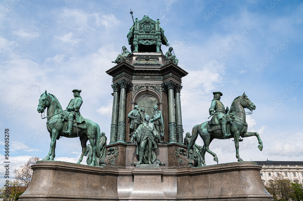 Maria-Theresia Memorial, a large statue depicting Empress Maria Theresa in Vienna Austria