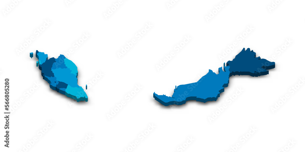 Fototapeta premium Malaysia political map of administrative divisions