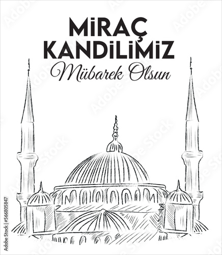Mirac Kandilimiz Mubarek olsun. Mirac Kandili Kutlu olsun. Muslim holiday, feast. Religious days. Mirac	