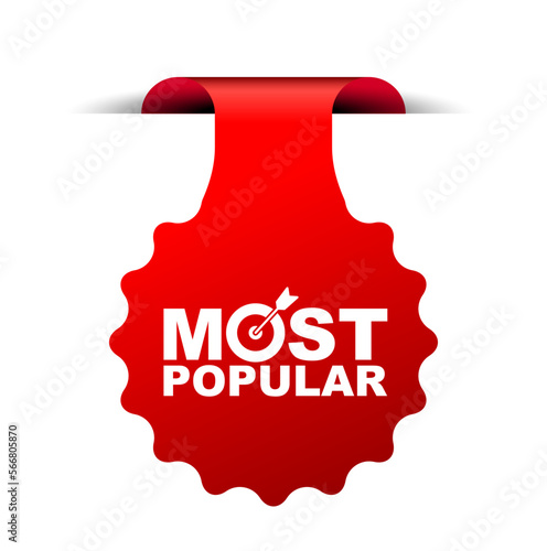 red vector illustration banner most popular
