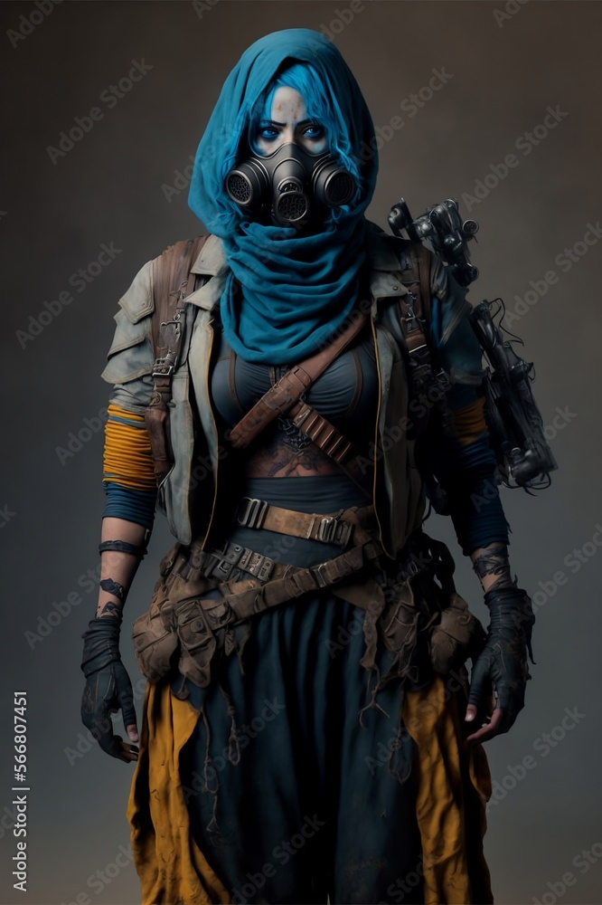 girl with gas mask, steampunk style girl with gas mask, steampunk style