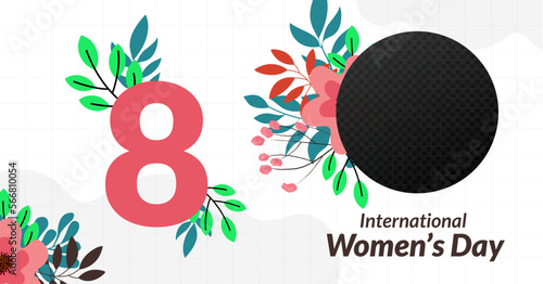 International women's day banner design template. Women's day vector background design for international woman celebration. 8 march vector design