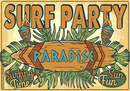 Photography Surf paradise party poster
