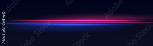 Beautiful glow light flare and spark. Red blue special effect, speed police line. Magic of moving fast lines. Laser beams, horizontal light rays. Particle motion effect. Vector