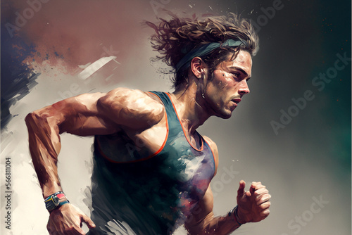 a running guy,motivation made with IA générative