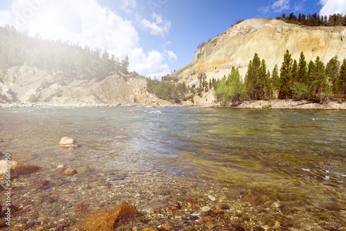 Yellowstone River during nice summer day with daylight