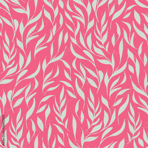 Hand Drawn Subtle Foliage Pattern. vector illustration background