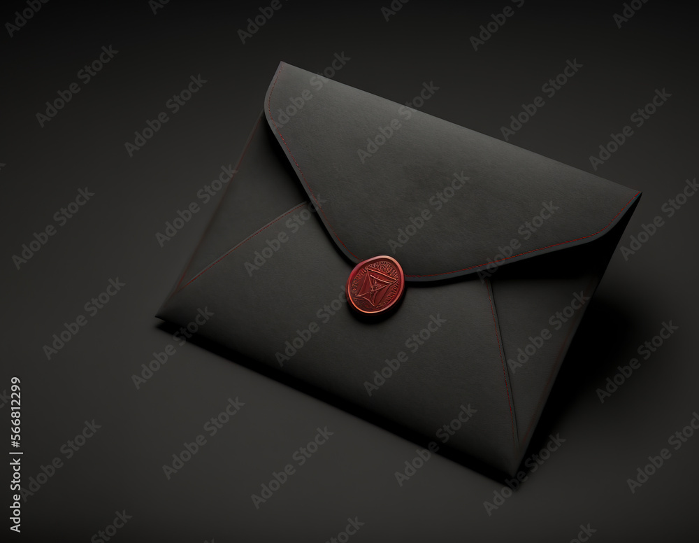 Black envelope signify power and control. It shows dignity with a with ...