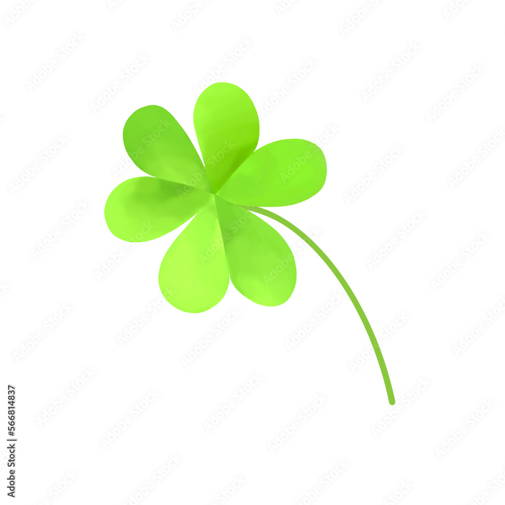 Green leaves shamrock. Three leaves clover. St.Patrick's symbol. Isolated. Ireland Holiday. Digital illustration on white. Green leaves shamrock. Three leaves clover. St.Patrick's symbol. Isolated. Ireland Holiday. Digital illustration on white.