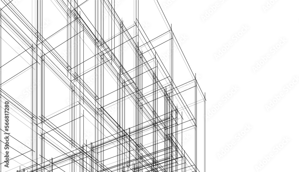Abstract architectural drawing 3d rendering Abstract architectural drawing 3d rendering