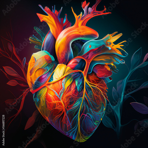 Human Heart in Bright Colours as a Painting © Frans