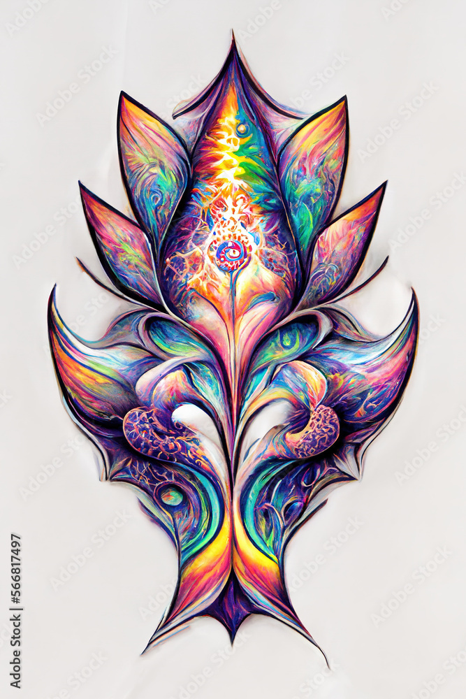Psychedelic Tattoo Design. AI Generated Psychedelic Tattoo Design. AI Generated