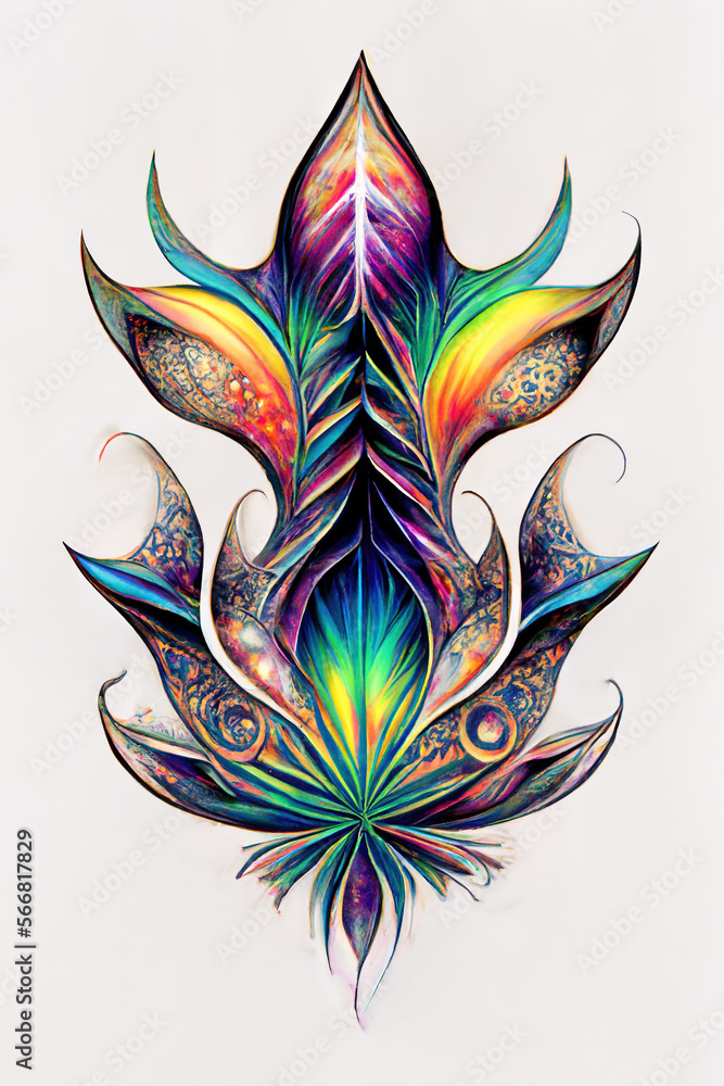 Psychedelic Tattoo Design. AI Generated Psychedelic Tattoo Design. AI Generated